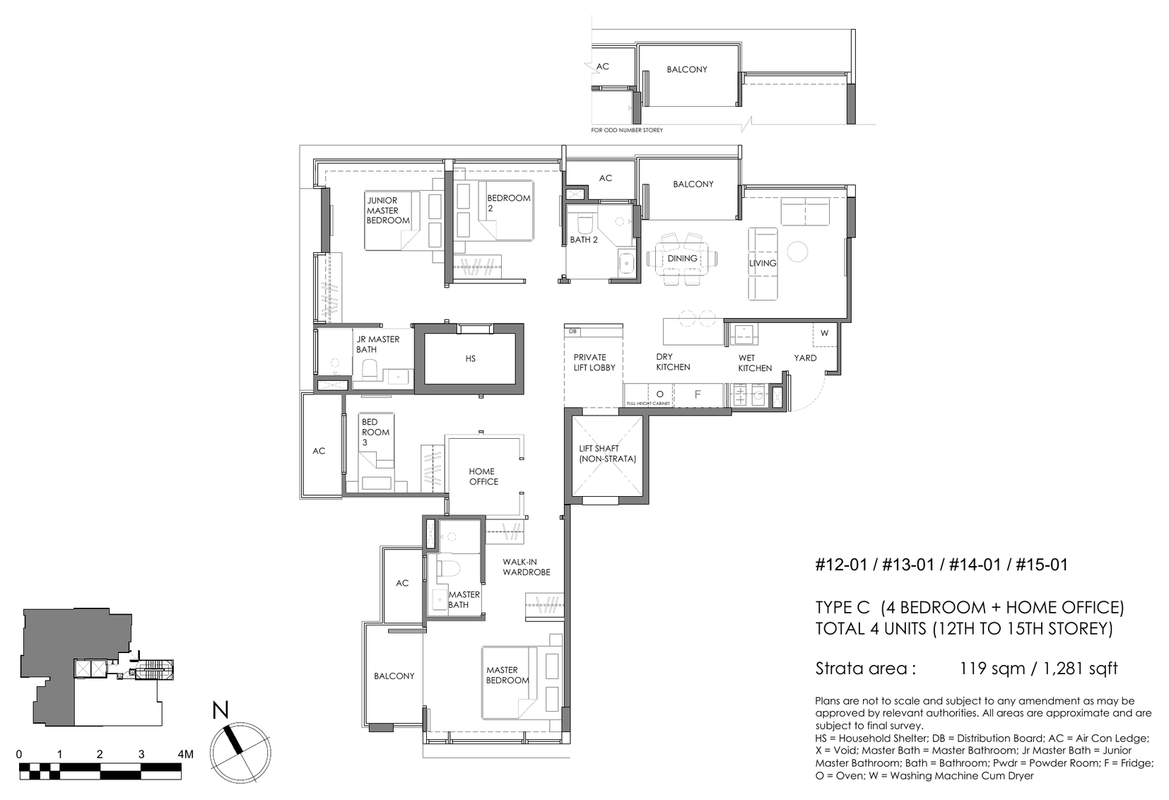 4-Bedroom + Home Office · Type C